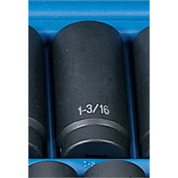 Grey Pneumatic Impact Socket,1-3/16",1/2"D,6pt. D 2038D