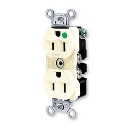 Hubbell Wiring Device-Kellems Recept,Ivory,15 A,2P3W,Back; Side,1PK HBL8200ILI
