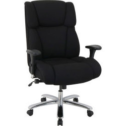 Interion 24 Hour Big & Tall Chair With High Back & Adjustable Arms Fabric Black