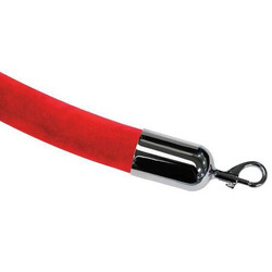 Lawrence Metal Barrier Rope,1-1/2 In x 6 ft,Red ROPE-VELR-22-06/0-2-SNAP-1P