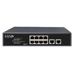 Invid Tech POE Switch,48V,Metal VIS-LRPOE8-2A