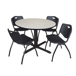 Cain Cain,48",Rnd Breakroom Table,4 M Chrs TB48RNDPL47BK