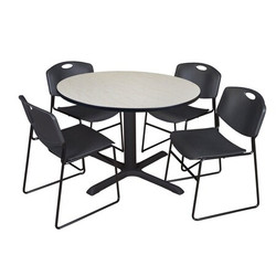 Cain Cain,48",Rnd Breakroom Table,4 Zeng Chrs TB48RNDPL44BK