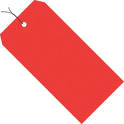 Partners Brand Shipping Tags,8x4",Rd,Pre-Wired,PK500 G11093E