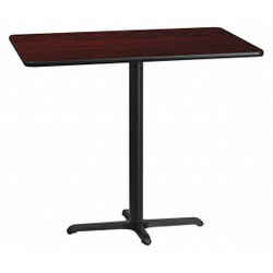 Flash Furniture Mahogany Laminate Table,X-Base,30"x48" XU-MAHTB-3048-T2230B-GG