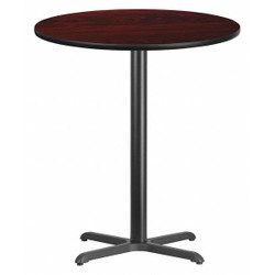 Flash Furniture Mahogany Laminate Table w/Rnd Base,36" XU-RD-36-MAHTB-T3030B-GG