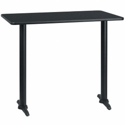 Flash Furniture Black Laminate Table Top,T-Base,30"x48" XU-BLKTB-3048-T0522B-GG