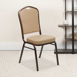 Flash Furniture Tan Vinyl Banquet Chair,PK4 4-FD-C01-COPPER-TN-VY-GG