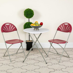 Flash Furniture Burgundy Plastic Folding Chair,PK2 2-LE-L-4-BUR-GG