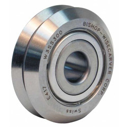 Bishop-Wisecarver Yoke Roller,49/64in Dia,Heavy,Dbl Shield W1SS300