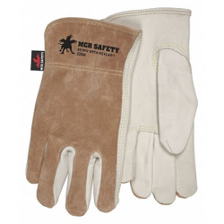 Mcr Safety Leather Gloves,Beige,2XL,PK12 3204XXL