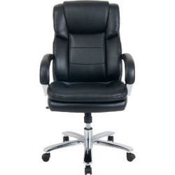Interion Antimicrobial 24 Hour Chair With High Back & Fixed Arms Bonded Leather