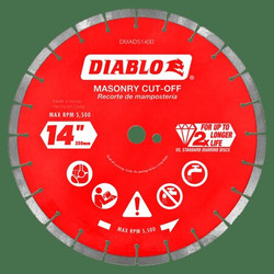 Diablo DiamondSawBlade,Diam:14",Arbor:20mm,1" DMADS1400