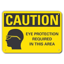 Lyle Rflct Eye Caution Sign,7x10in,Aluminum LCU3-0163-RA_10x7
