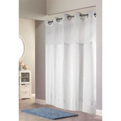 Hookless Shower Curtain,74 in L,71 in W,White HBH40E257AM