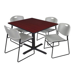 Cain Cain,48",Sqr Breakroom Table,4 Zeng Chrs TB4848MH44GY
