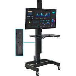 Global Industrial Orbit Mobile Height Adjustable LCD/LED Cart with Power Outlets