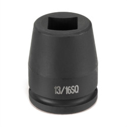 Grey Pneumatic Impact Socket,13/16",3/4"D,Sq 4pt.,Black 3313SHD