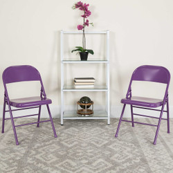 Flash Furniture Impulsive Purple Folding Chair,PK2 2-HF3-PUR-GG