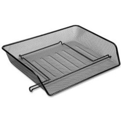 Lorell Side-Loading Mesh Letter Trays Black 2/Pack