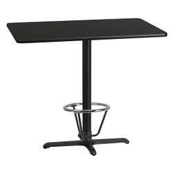 Flash Furniture Table-X-Base,Laminate,Blk,30"X48" XU-BLKTB-3048-T2230B-3CFR-GG