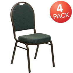 Flash Furniture Green Fabric Banquet Chair,PK4 4-FD-C03-GOLDVEIN-4003-GG