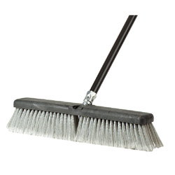 Push Broom 18" Fine Bristle 60" Black Handle