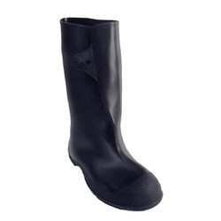 Work Brutes PVC 10-Inch Overshoe with Button, Medium, Black
