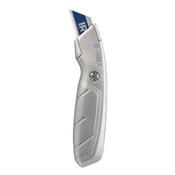 Standard Fixed Knife, 6-1/2 in, Fixed Bi-Metal Blade, Aluminum, Silver Pack of 5