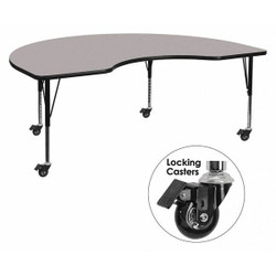 Activity Table,Kidney Shape,Gray,48"x72"