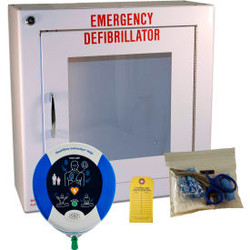 HeartSine Samaritan 350P Semi-Auto Defibrillator Package with Mounting Cabinet