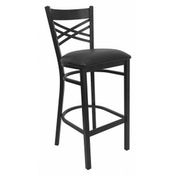 Flash Furniture Restaurant Stool,X Back,Black Seat XU-6F8BXBK-BAR-BLKV-GG