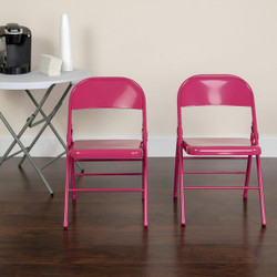 Flash Furniture Fuchsia Folding Chair,PK2 2-HF3-FUCHSIA-GG