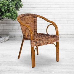Flash Furniture Rattan Bamboo-Aluminum Chair,PK3 3-SDA-AD632009D-1-GG