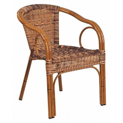 Flash Furniture Patio Alum. Chair,Rattan Bamboo,Brown SDA-AD632009D-1-GG