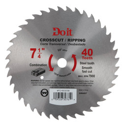 Do it 7-1/4 In. 40-Tooth Cutoff/Rip Circular Saw Blade, Bulk 409320DB Pack of 10