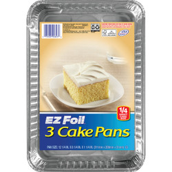 EZ Foil 12.5 In. x 8.5 In. Oblong Cake Pan (3-Piece) Z90843 Pack of 12