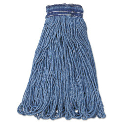 Rubbermaid Mop Heads, Cotton/Synthetic, 24 oz, Blue