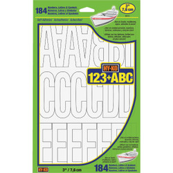 Hy-Ko 3 In. White Vinyl Letters, Numbers & Symbols (184 Count) 30015