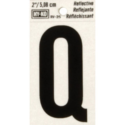 Hy-Ko Vinyl 2 In. Reflective Adhesive Letter, Q RV-25/Q Pack of 10