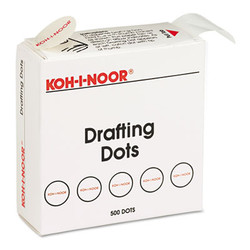 Koh-I-Noor Adhesive Drafting Dots, 0.88" Dia, Dries Clear, 500/box 25900J01