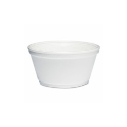 Dart® Foam Container, Extra Squat, 8 oz, White, 1,000/Carton 8SJ20