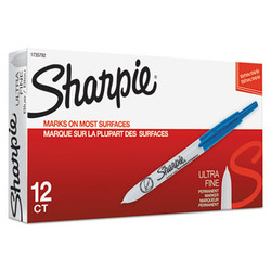 Sharpie® Retractable Permanent Marker, Extra-Fine Needle Tip, Blue 1735792