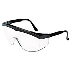 MCR™ Safety Stratos Safety Glasses, Black Frame, Clear Lens, 12/Box SS110