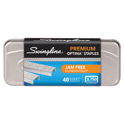 Swingline® Optima Staples, 0.25" Leg, 0.5" Crown, Steel, 3,750/pack S7035556E