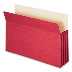 Smead™ Colored File Pockets, 3.5" Expansion, Legal Size, Red 74231