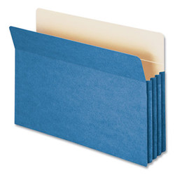Smead™ Colored File Pockets, 3.5" Expansion, Legal Size, Blue 74225