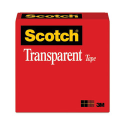 Scotch® Transparent Tape, 3" Core, 1" X 72 Yds, Transparent 600