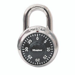 Master Lock® Combination Lock, Stainless Steel, 1.87" Wide, Silver 1500D