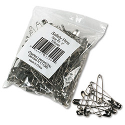 Charles Leonard® Safety Pins, Nickel-Plated, Steel, 2" Length, 144/pack 83200